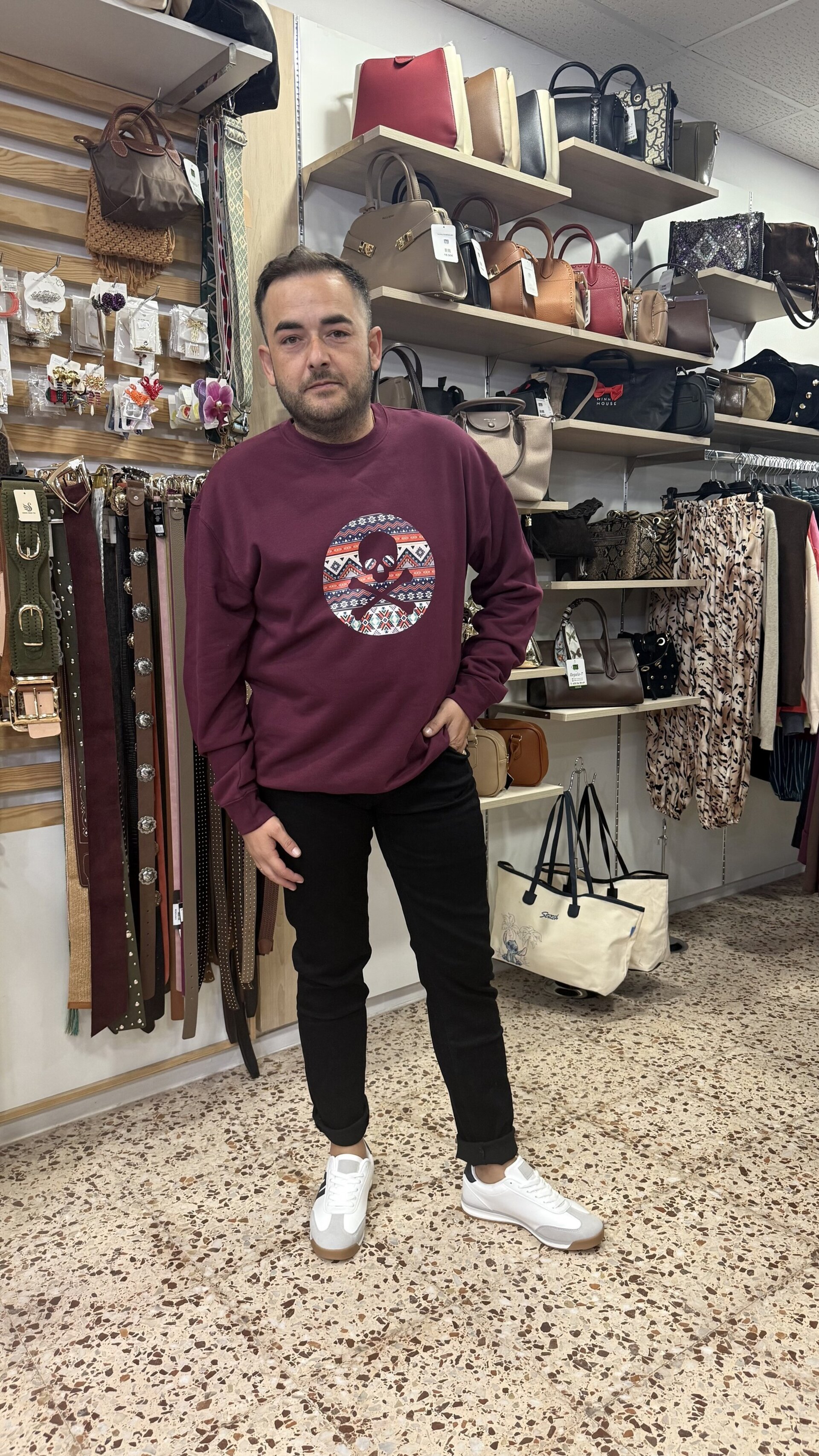 SUDADERA CALAVERA BURDEOS - 2